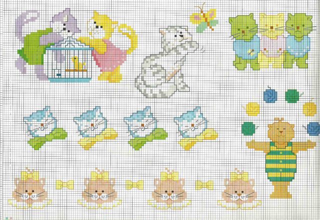 Cross stitch patterns baby cats and kittens-01