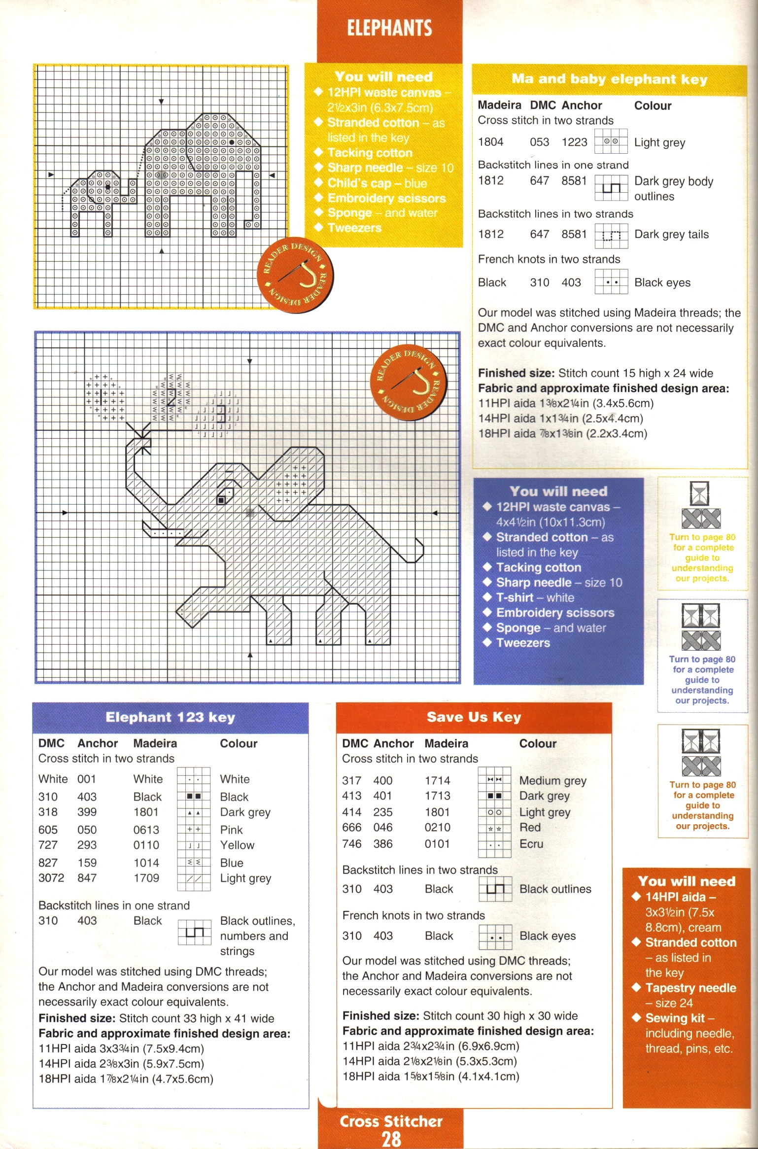 Cross stitch patterns for babies some elephants
