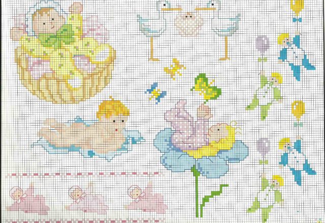 Cross stitch patterns for baby blanket the stork