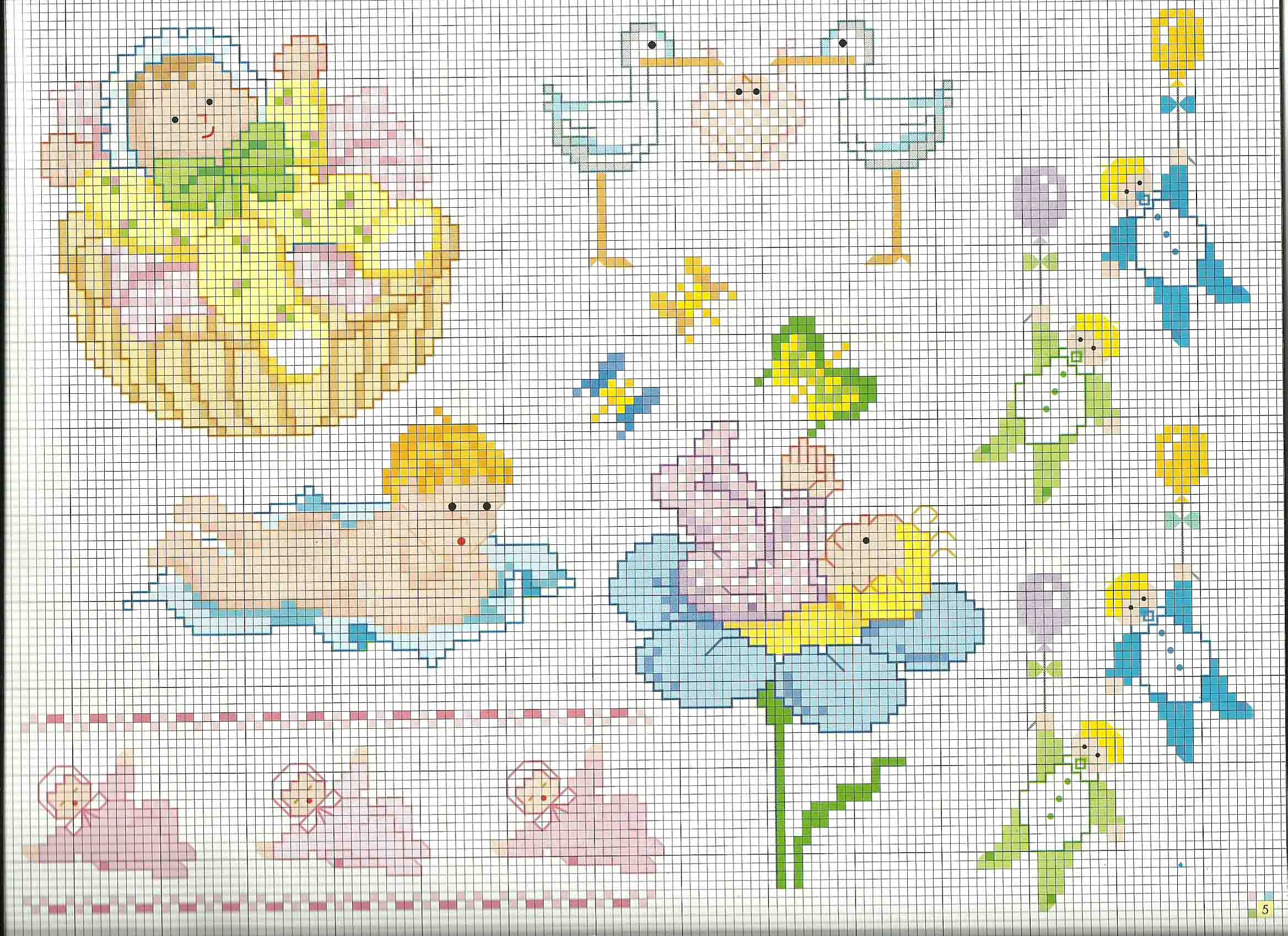 Cross stitch patterns for baby blanket the stork