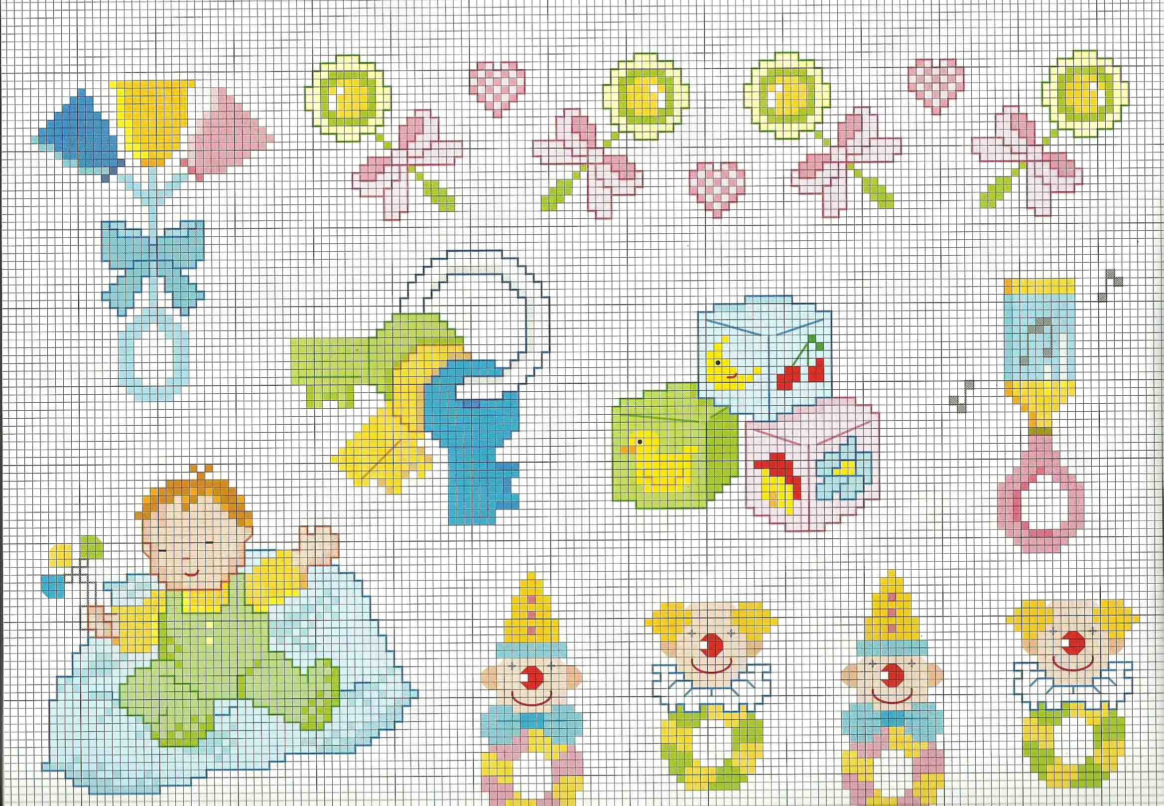 Cross stitch patterns ideas baby rattles