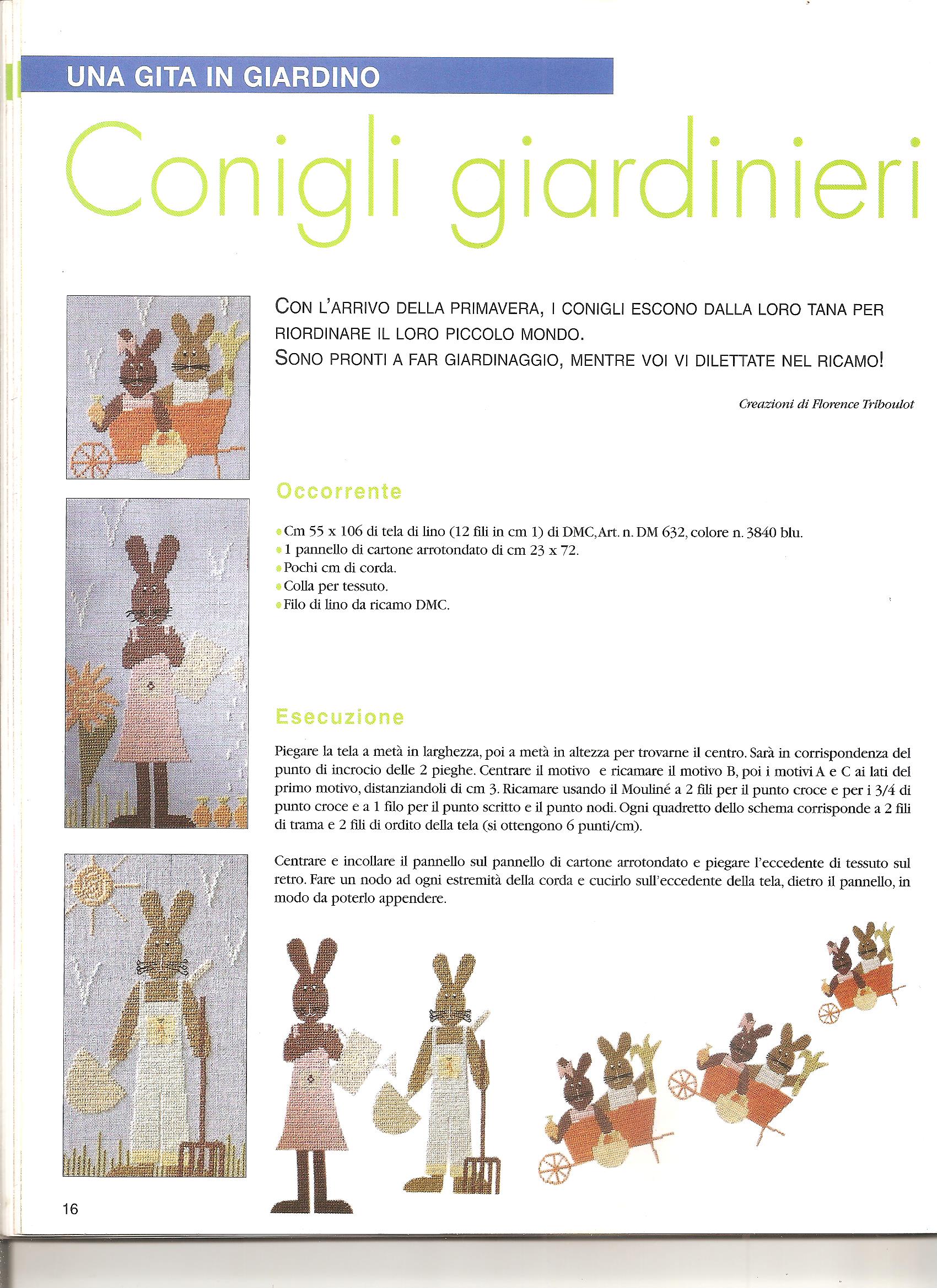 Cross stitch patterns of gardeners rabbits (1)