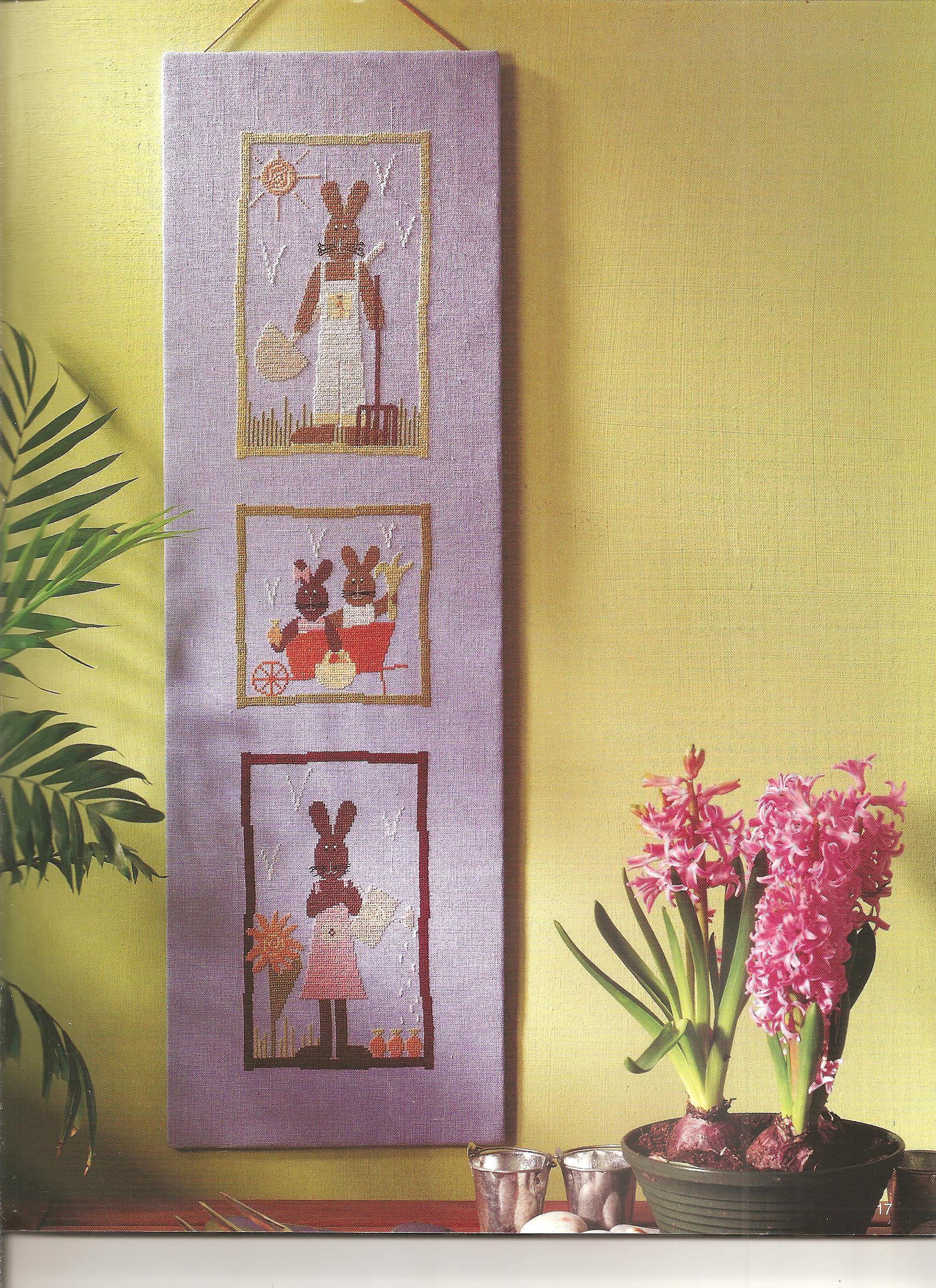 Cross stitch patterns of gardeners rabbits (2)