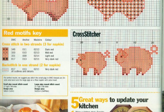 Cross stitch patterns pigs home kitchen