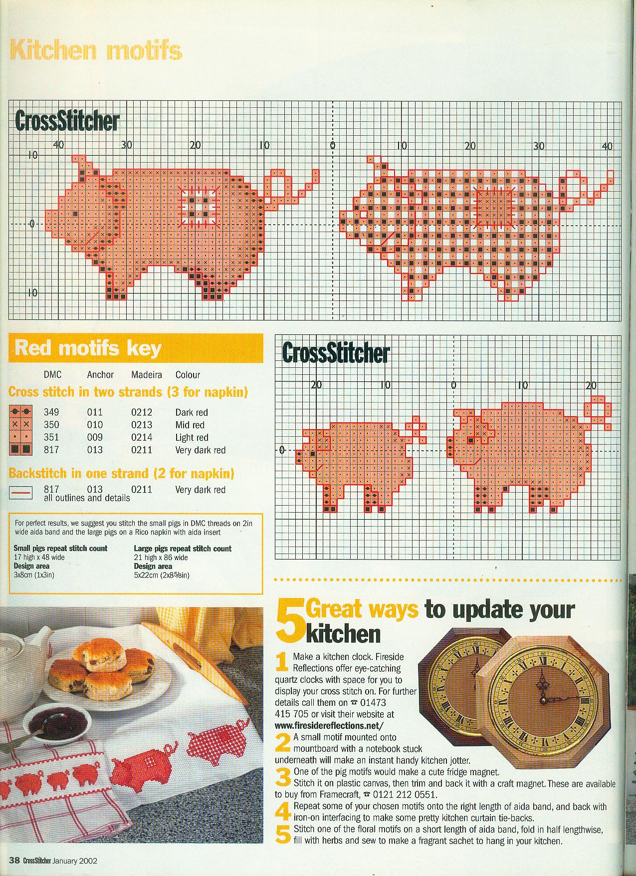 Cross stitch patterns pigs home kitchen