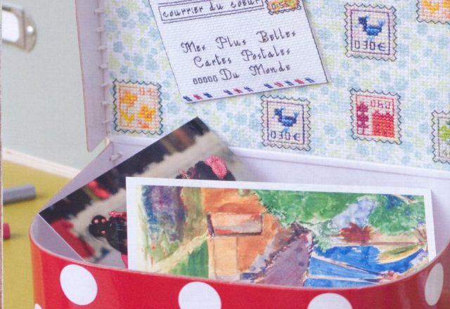 Cross stitch patterns with postcards and stamps (1)