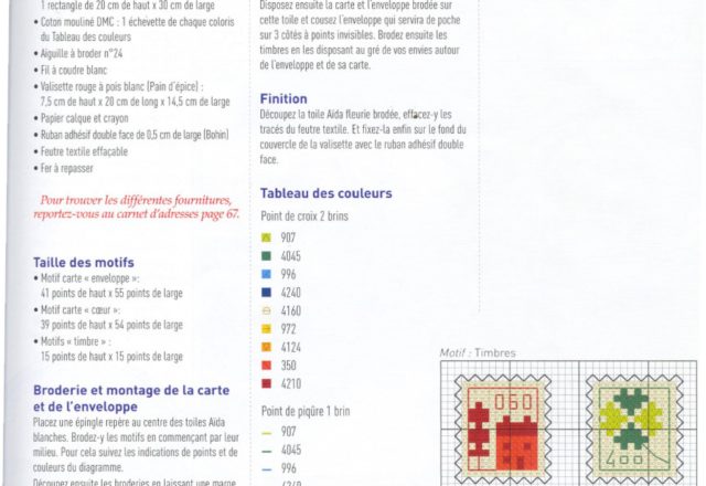 Cross stitch patterns with postcards and stamps (2)