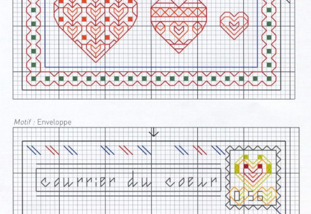 Cross stitch patterns with postcards and stamps (3)