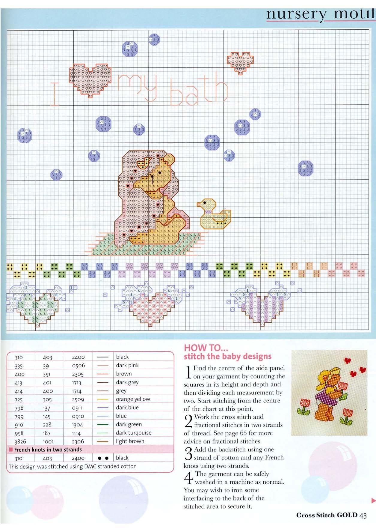 Cross stitch patterns with teddy bears for nursery set (3)