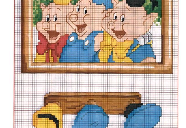 Cross stitch picture Three Little Pigs