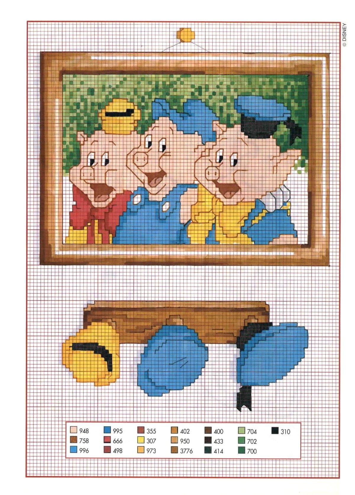 Cross stitch picture Three Little Pigs