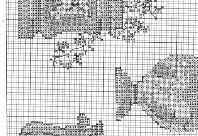 Cross stitch picture with pink teapots (2)