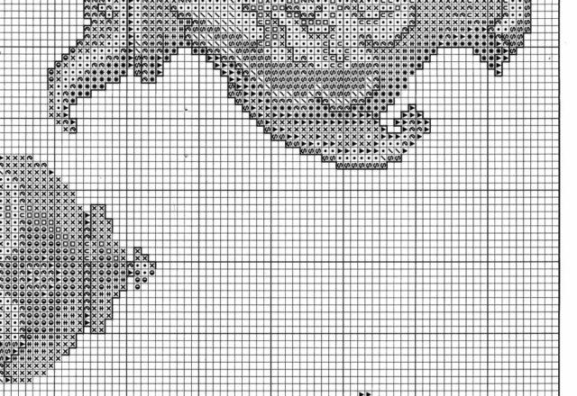 Cross stitch picture with pink teapots (3)