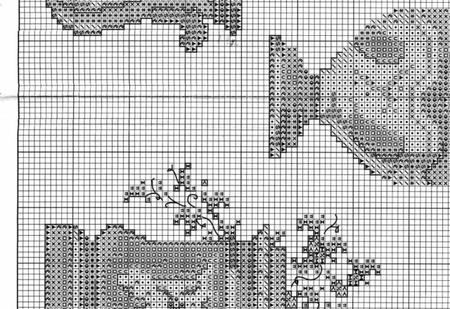 Cross stitch picture with pink teapots (4)