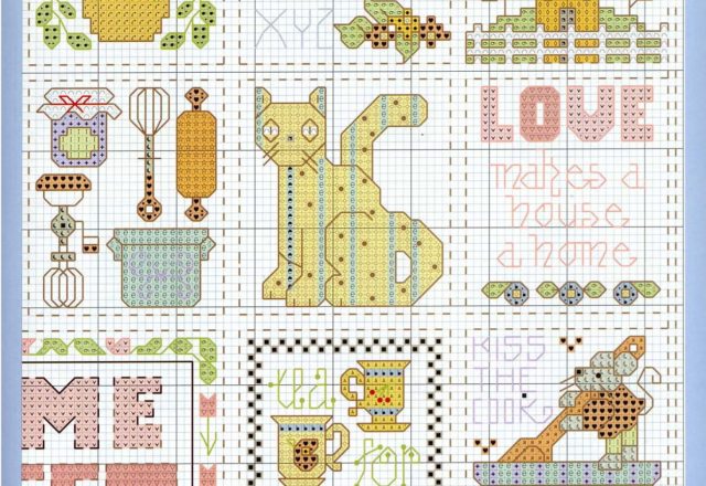 Cross stitch sampler for home (3)