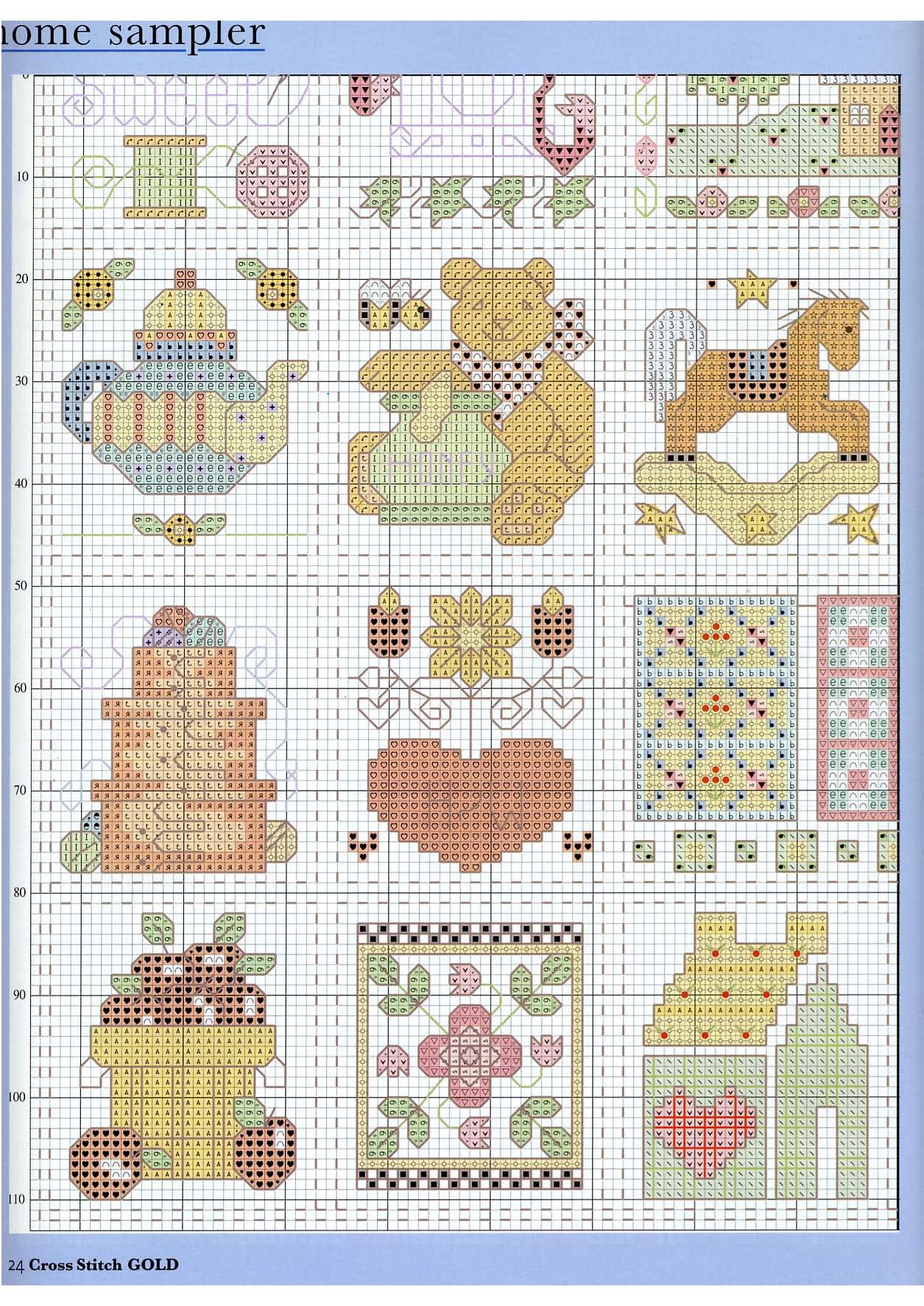 Cross stitch sampler for home (4)