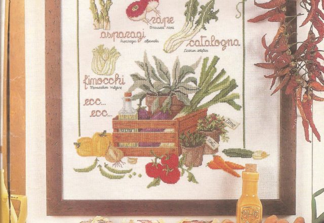 Cross stitch sampler kitchen vegetable garden (1)