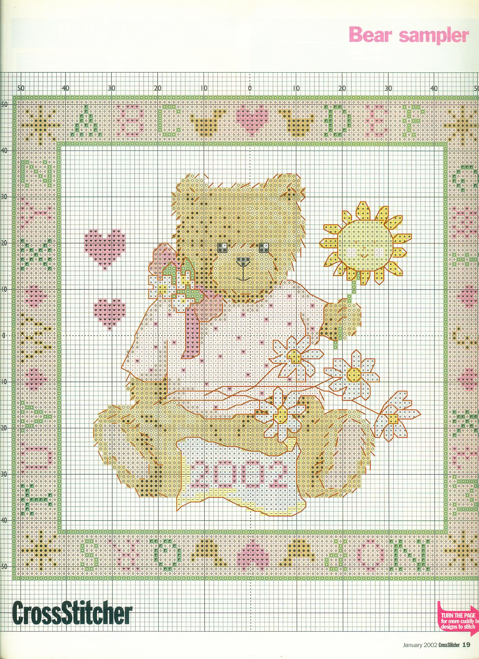 Cross stitch sampler with teddy bear it’ s a girl (3)