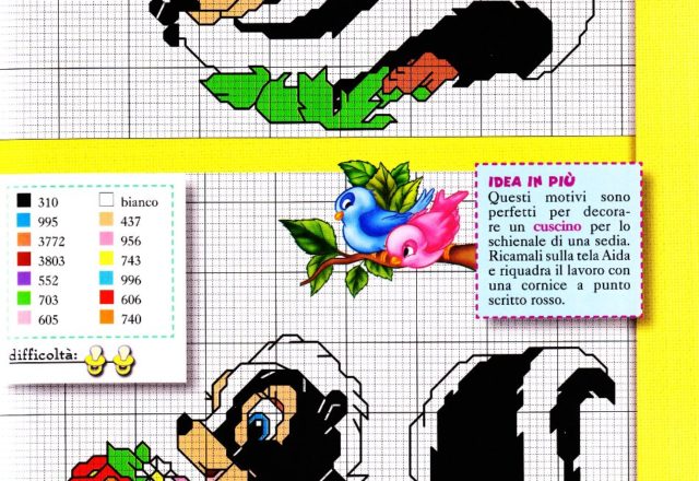 Cross stitch the skunk Flower (3)
