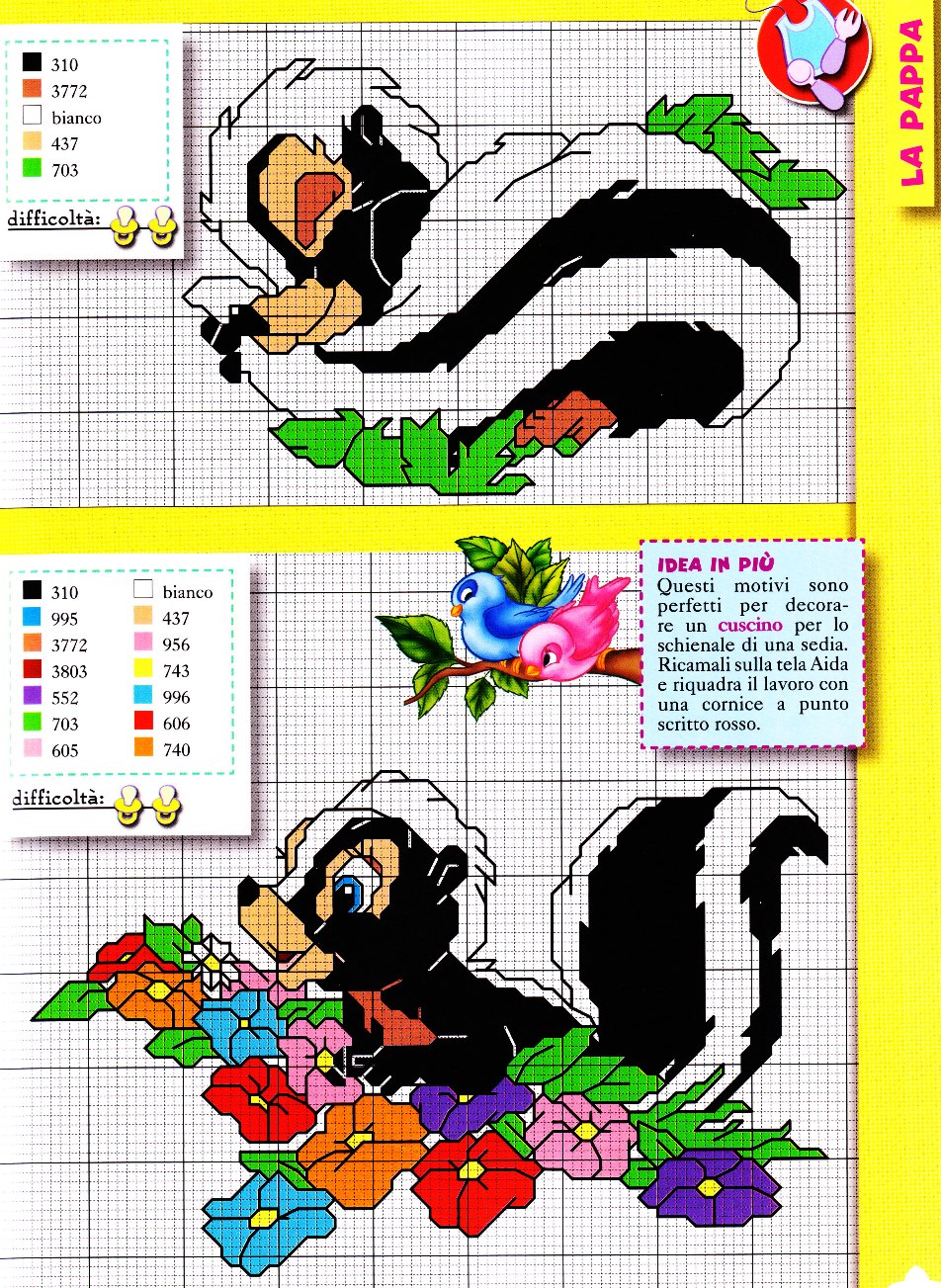 Cross stitch the skunk Flower (3)