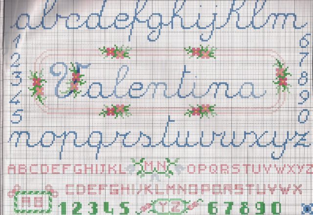 Cursive alphabet with frame