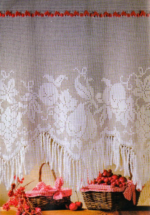 Curtains with fruit free crochet filet patterns (1)