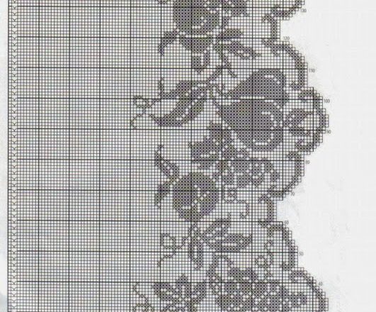 Curtains with fruit free crochet filet patterns (2)