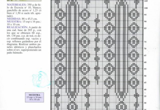 Curtains with geometric shapes free crochet filet design download