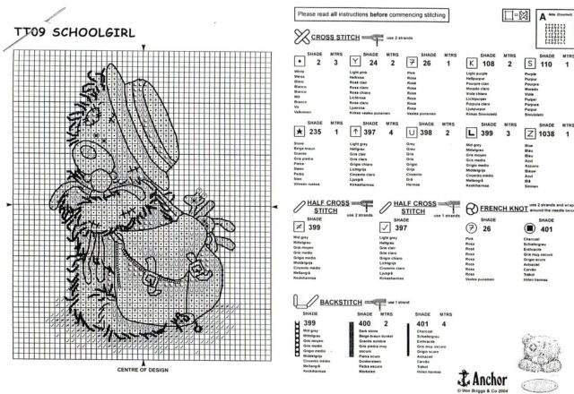 Cute female teddy bear with handbag free cross stitch patterns (2)