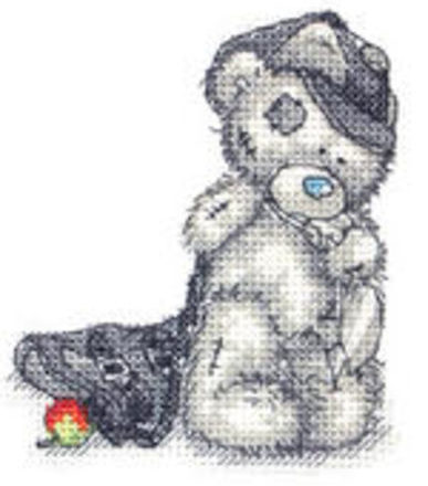 Cute teddy bear with a hat free cross stitch patterns (1)