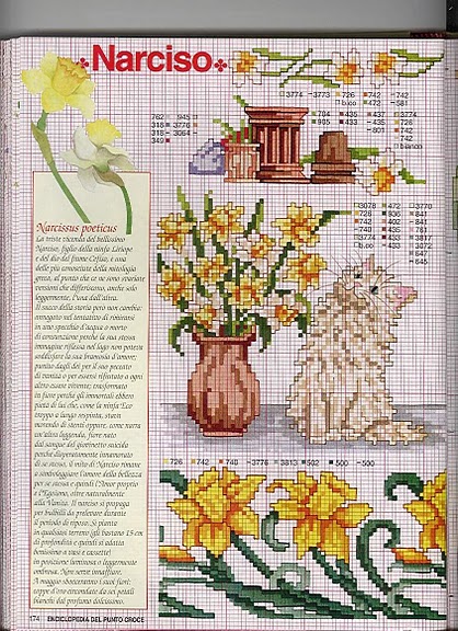Daffodil flowers cross stitch pattern (1)