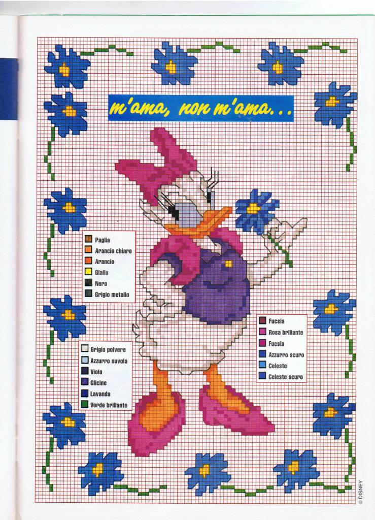 Daisy Duck among the flowers he loves me he doesn’ t love me