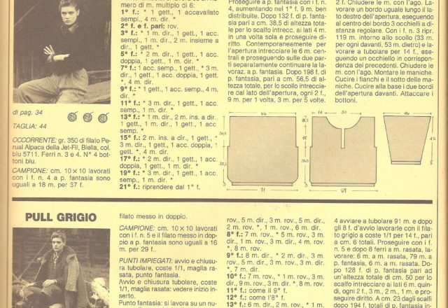 Dark blue pull knitting pattern (2)