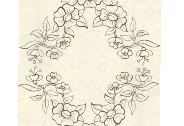 Diamond shape with flowers free hand embroidery designs patterns