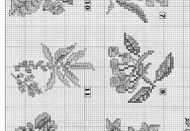 Different types of flowers cross stitch pattern(2)