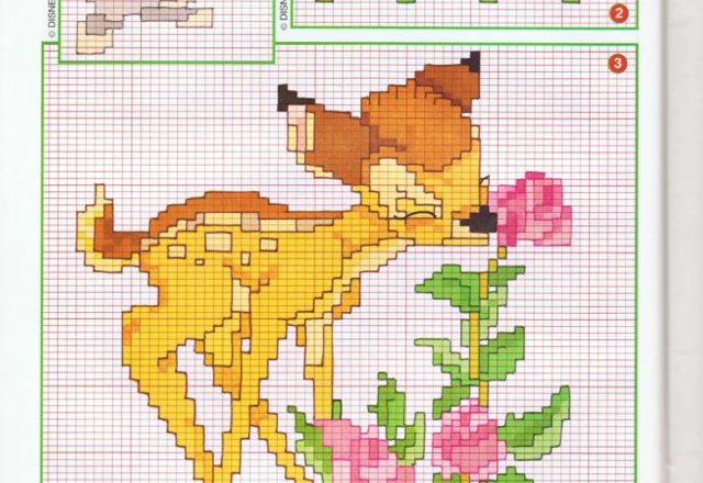 Disney Bambi and some flowers