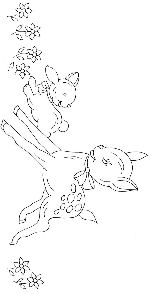 Disney Bambi hand embroidery design