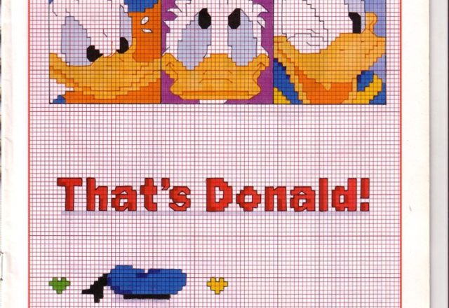 Disney Donald Duck rectangles cross stitch