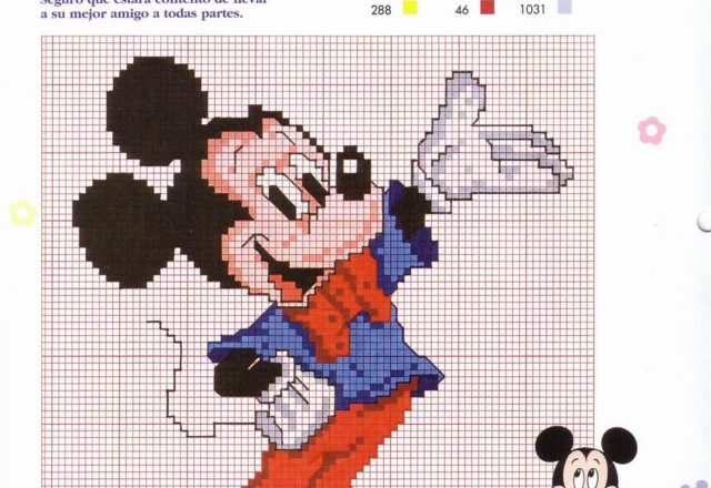 Disney Mickey Mouse simple cross stitch pattern
