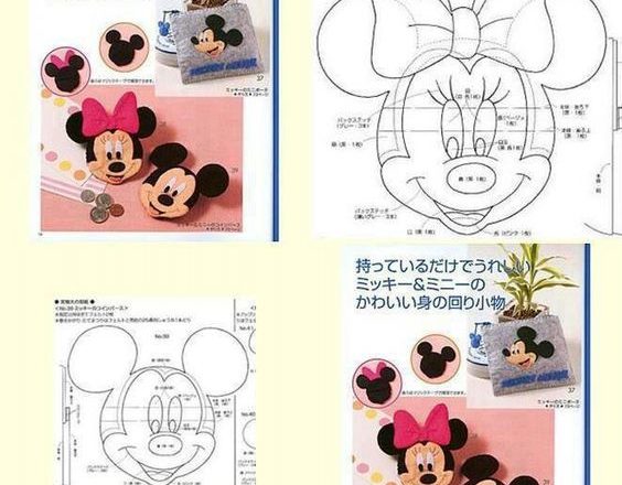 Disney Mickey and Minnie felt pannolenci pattern
