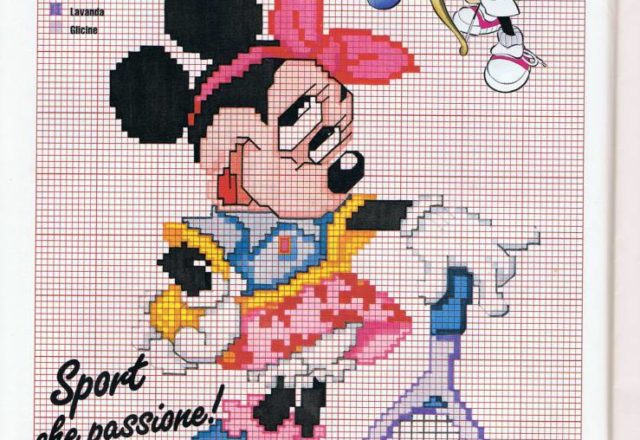 Disney Minnie tennis player cross stitch