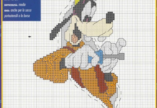 Disney cross stitch Goofy the mechanic