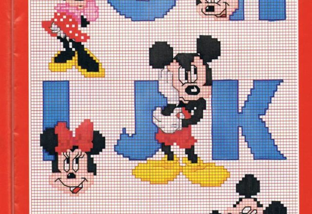 Disney cross stitch alphabet with Mickey Mouse and Minnie Mouse (2)