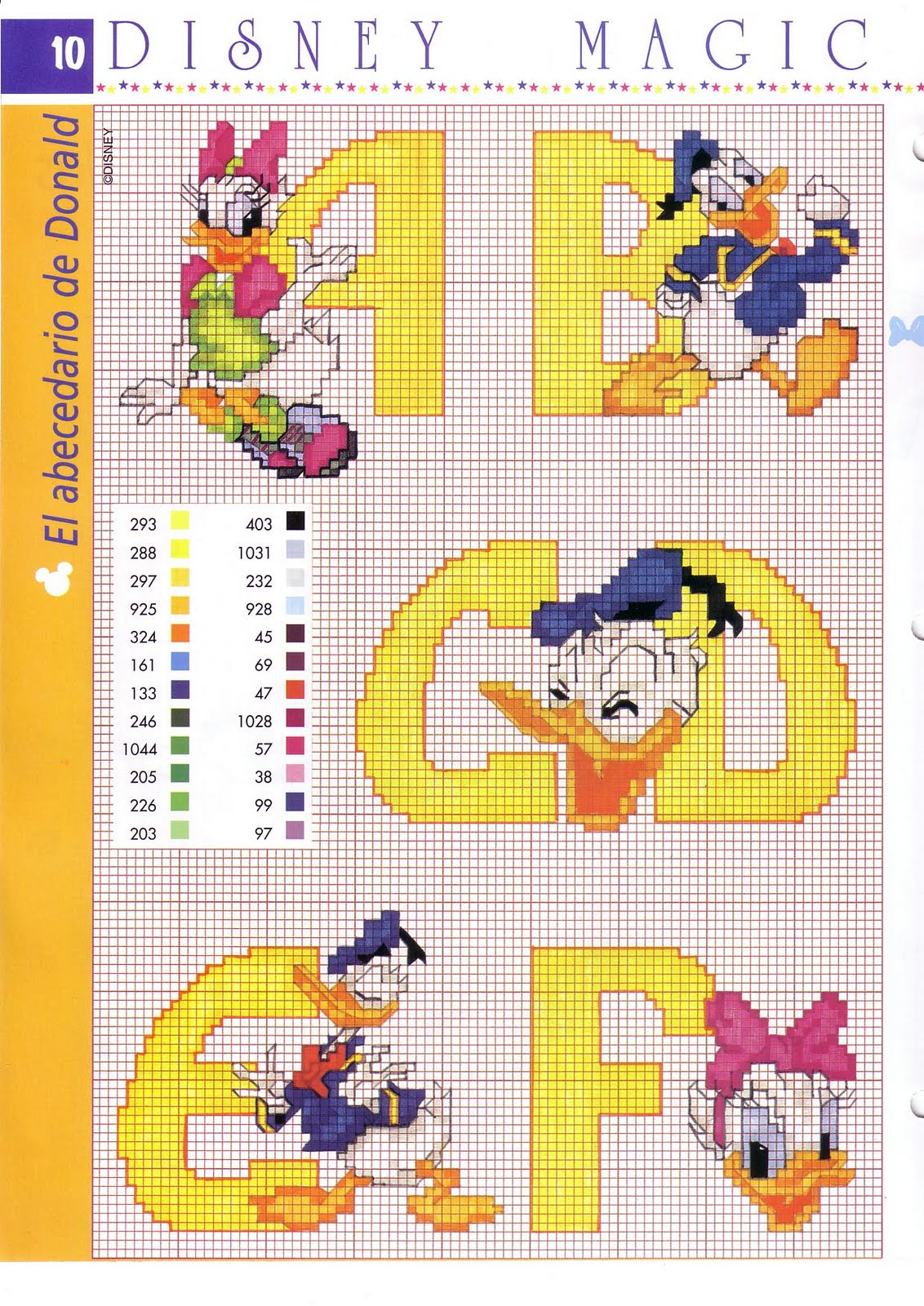 Disney yellow alphabet with Donald Duck and Daisy Duck (2)