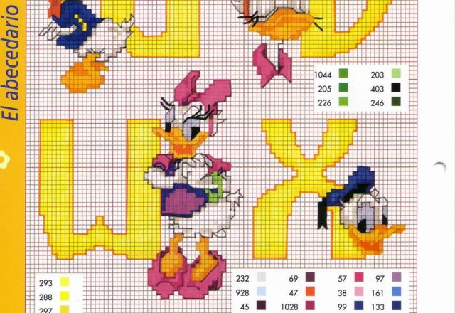 Disney yellow alphabet with Donald Duck and Daisy Duck (3)