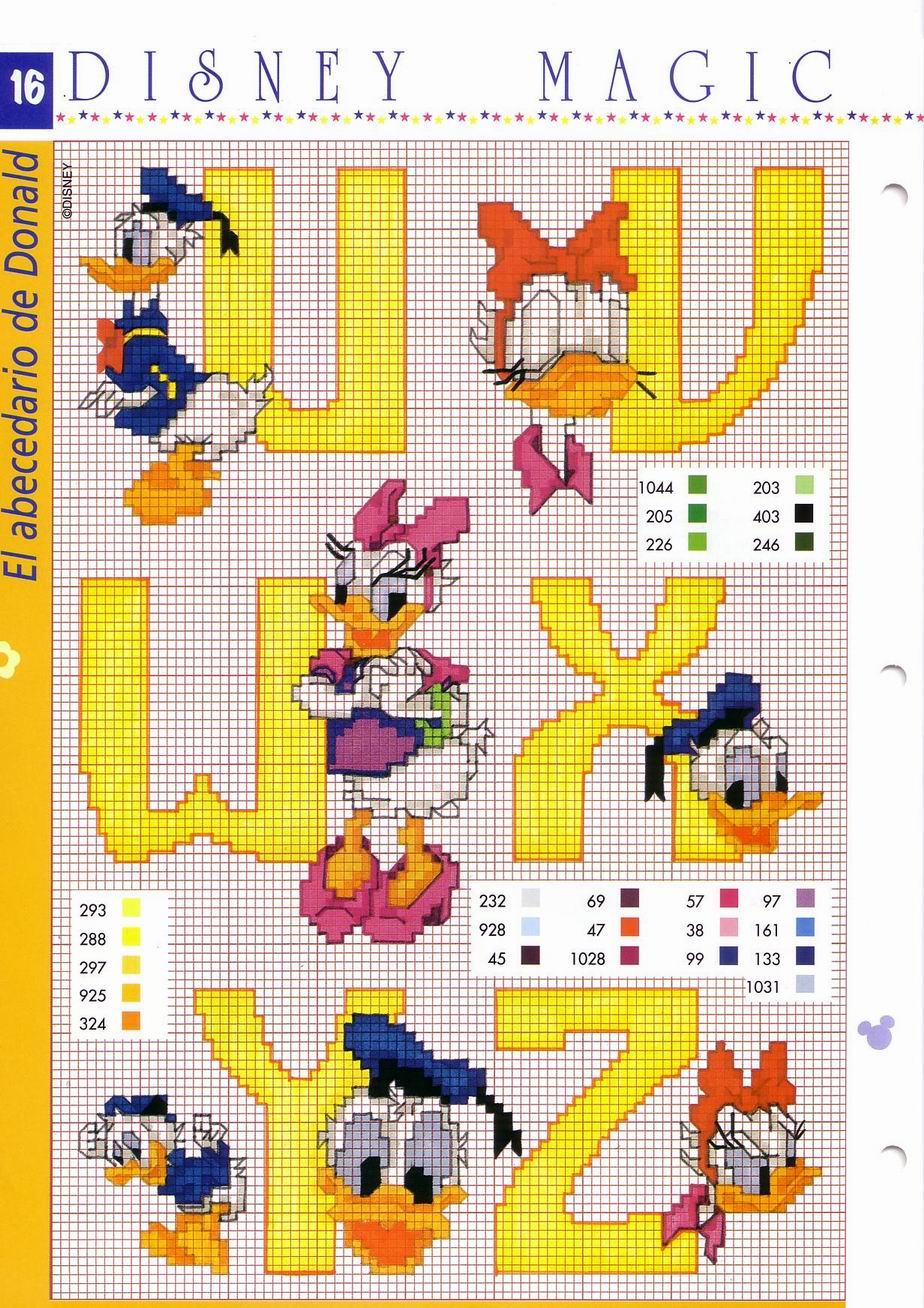 Disney yellow alphabet with Donald Duck and Daisy Duck (3)