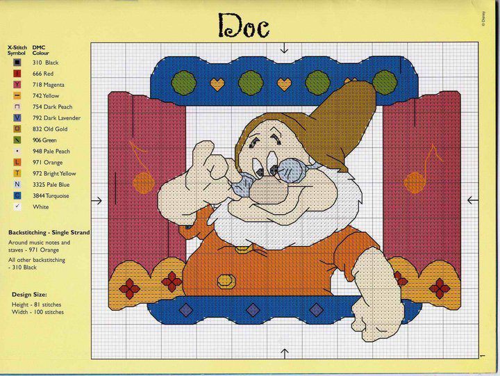 Doc The Seven Dwarfs cross stitch pattern
