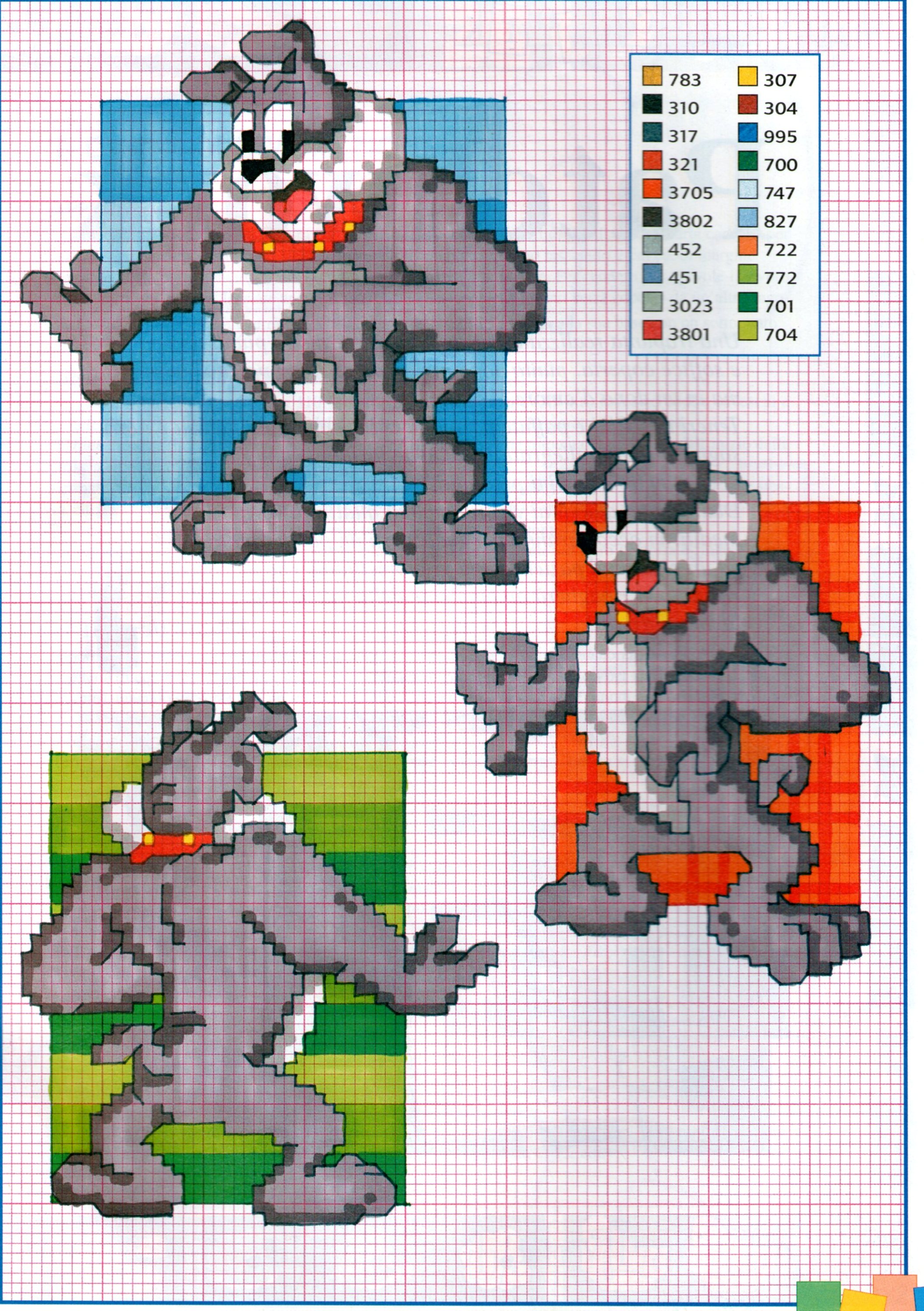 Dog Spike from Tom and Jerry cross stitch pattern