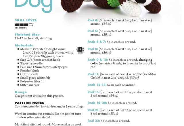 Dog with green hat amigurumi pattern(1)