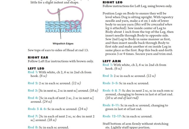 Dog with green hat amigurumi pattern(4)